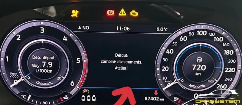 Réparation Virtual Cockpit Volkswagen Golf 7